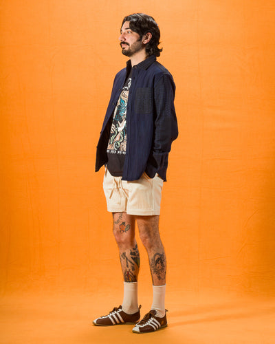 Indi + Ash Matty Overshirt - Patchwork Iron/Indigo Spacedye - Standard & Strange