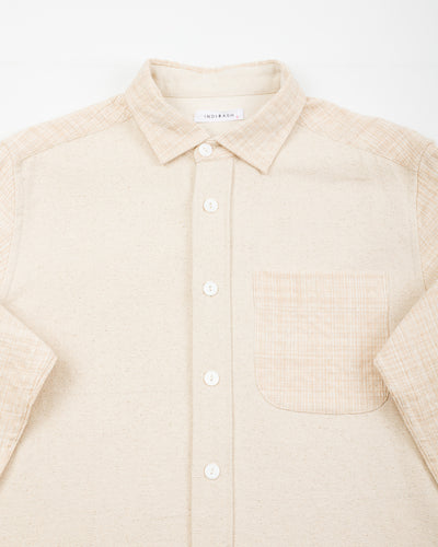 Indi + Ash Matty Overshirt - Patchwork Natural/Oat Spacedye - Standard & Strange