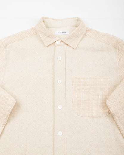Indi + Ash Matty Overshirt - Patchwork Natural/Oat Spacedye - Standard & Strange