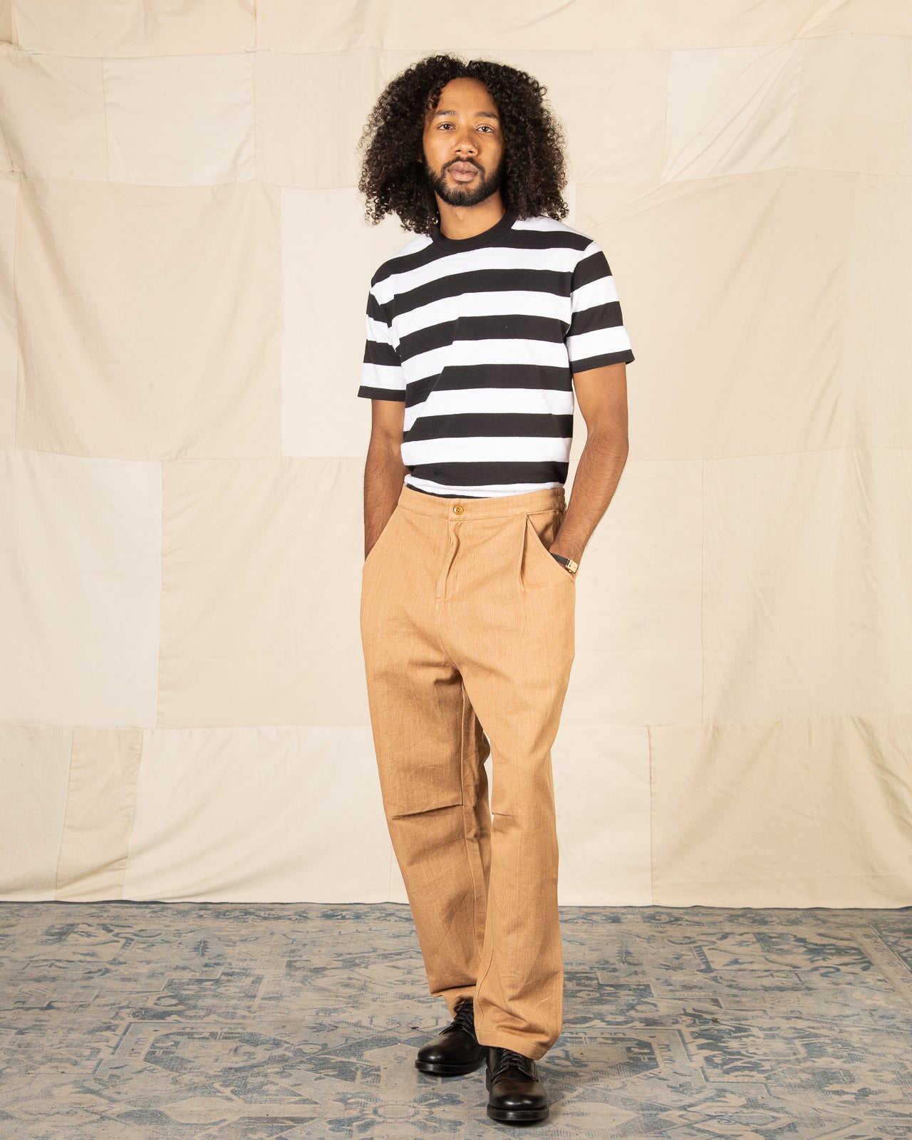 Indi + Ash Nico Pant - Handwoven Cutch Brown Denim - Standard & Strange