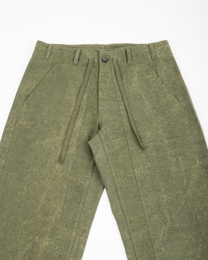 Indi + Ash Raka Pant - Forest Green Crackle Enzyme Canvas - Standard & Strange