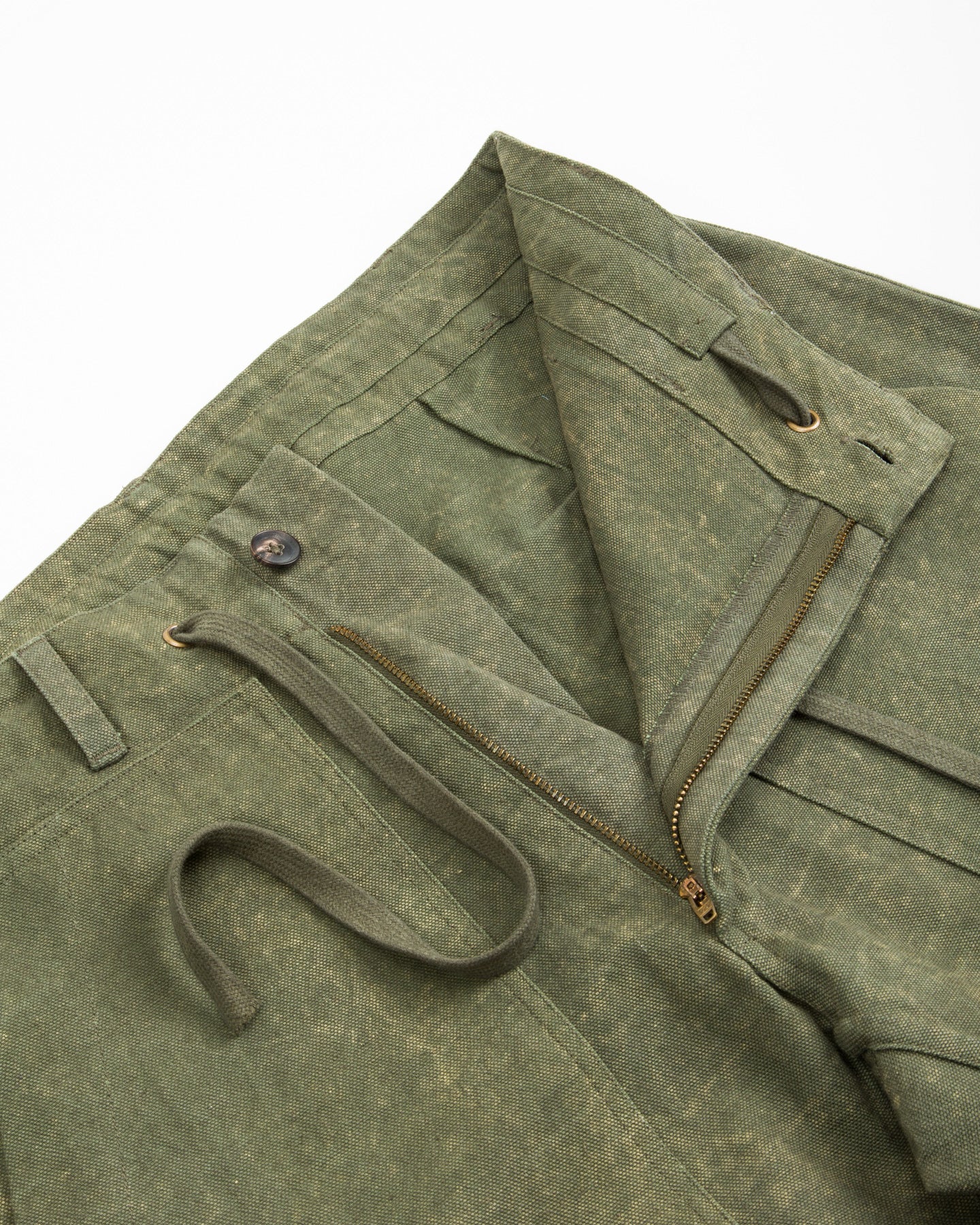 Indi + Ash Raka Pant - Forest Green Crackle Enzyme Canvas - Standard & Strange