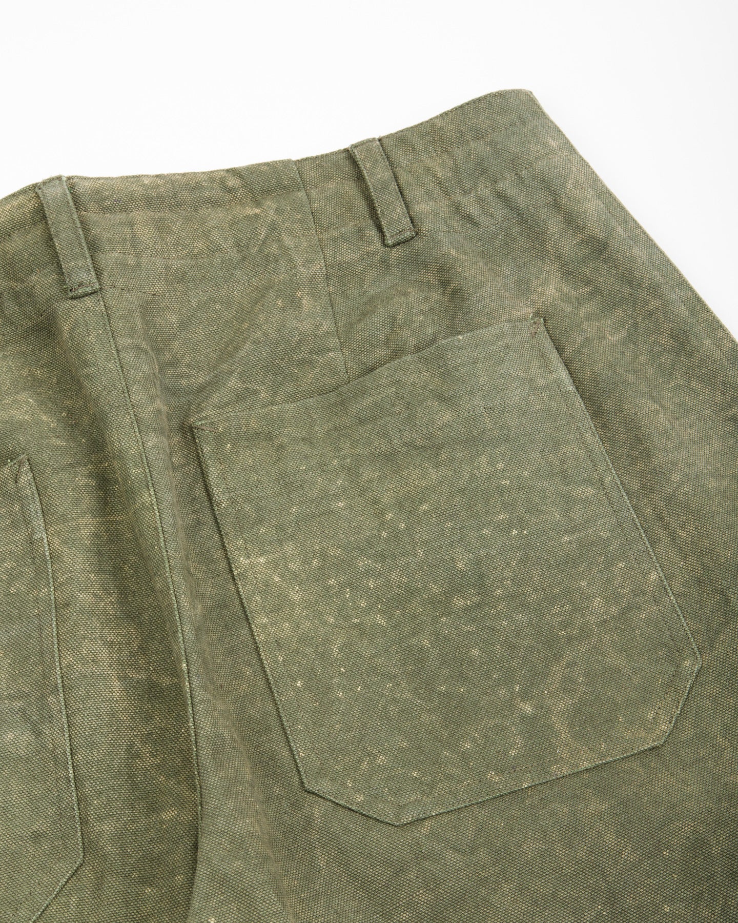 Indi + Ash Raka Pant - Forest Green Crackle Enzyme Canvas - Standard & Strange