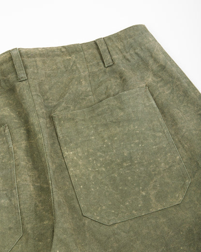 Indi + Ash Raka Pant - Forest Green Crackle Enzyme Canvas - Standard & Strange