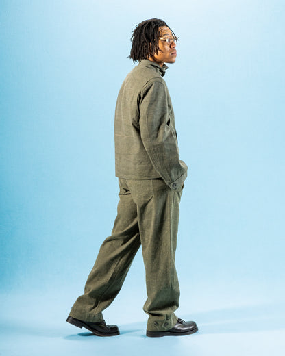Indi + Ash Raka Pant - Forest Green Crackle Enzyme Canvas - Standard & Strange
