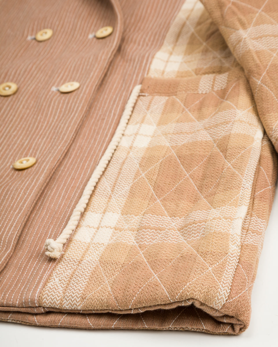 Indi + Ash Reversible Shawl Overcoat - Handwoven Desert Acacia Denim/Plaid - Standard & Strange