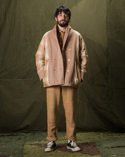 Indi + Ash Reversible Shawl Overcoat - Handwoven Desert Acacia Denim/Plaid - Standard & Strange