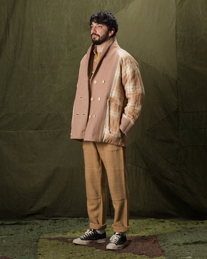 Indi + Ash Reversible Shawl Overcoat - Handwoven Desert Acacia Denim/Plaid - Standard & Strange