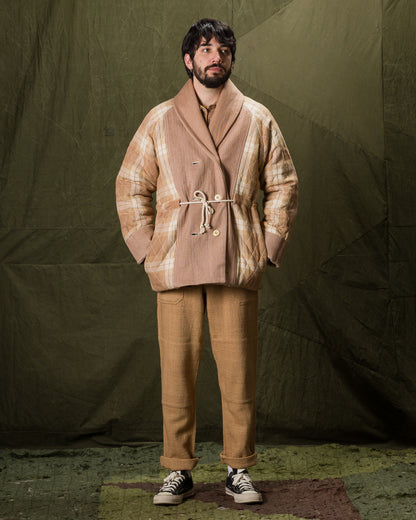 Indi + Ash Reversible Shawl Overcoat - Handwoven Desert Acacia Denim/Plaid - Standard & Strange