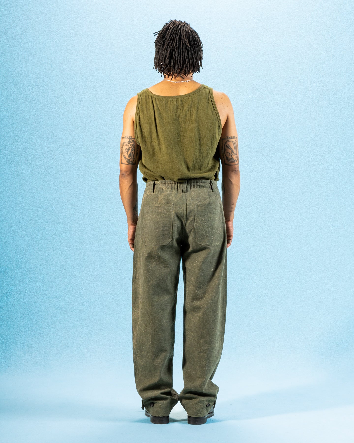 Indi + Ash Ripley Tank - Handwoven Forest Green Kala Cotton - Standard & Strange