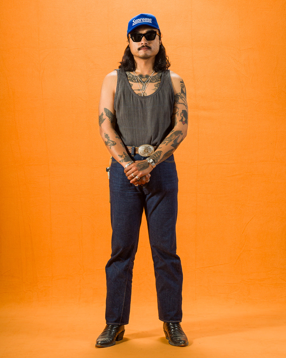 Indi + Ash Ripley Tank - Iron/Indigo Handwoven Kala Cotton Chambray - Standard & Strange