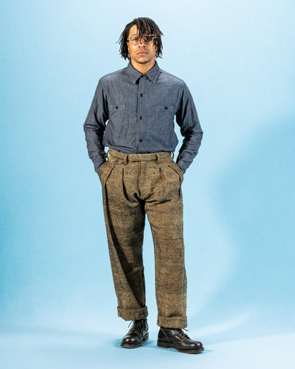 Indi + Ash Shakoor Pant - Handwoven Iron Black/Tan HB - Standard & Strange