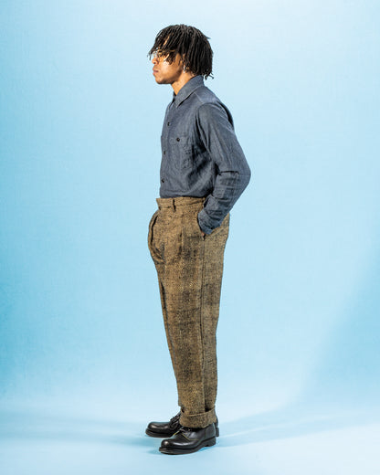 Indi + Ash Shakoor Pant - Handwoven Iron Black/Tan HB - Standard & Strange