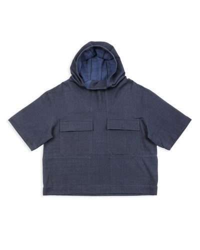 Indi + Ash Short Sleeve Hooded Smock - Iron/Indigo - Standard & Strange
