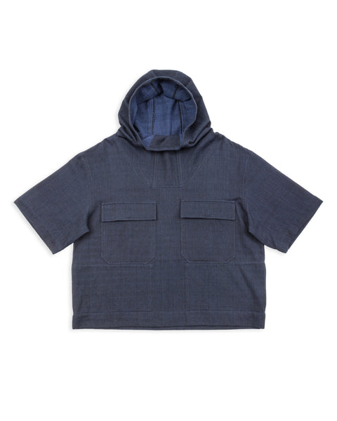 Short Sleeve Hooded Smock - Iron/Indigo – Standard & Strange
