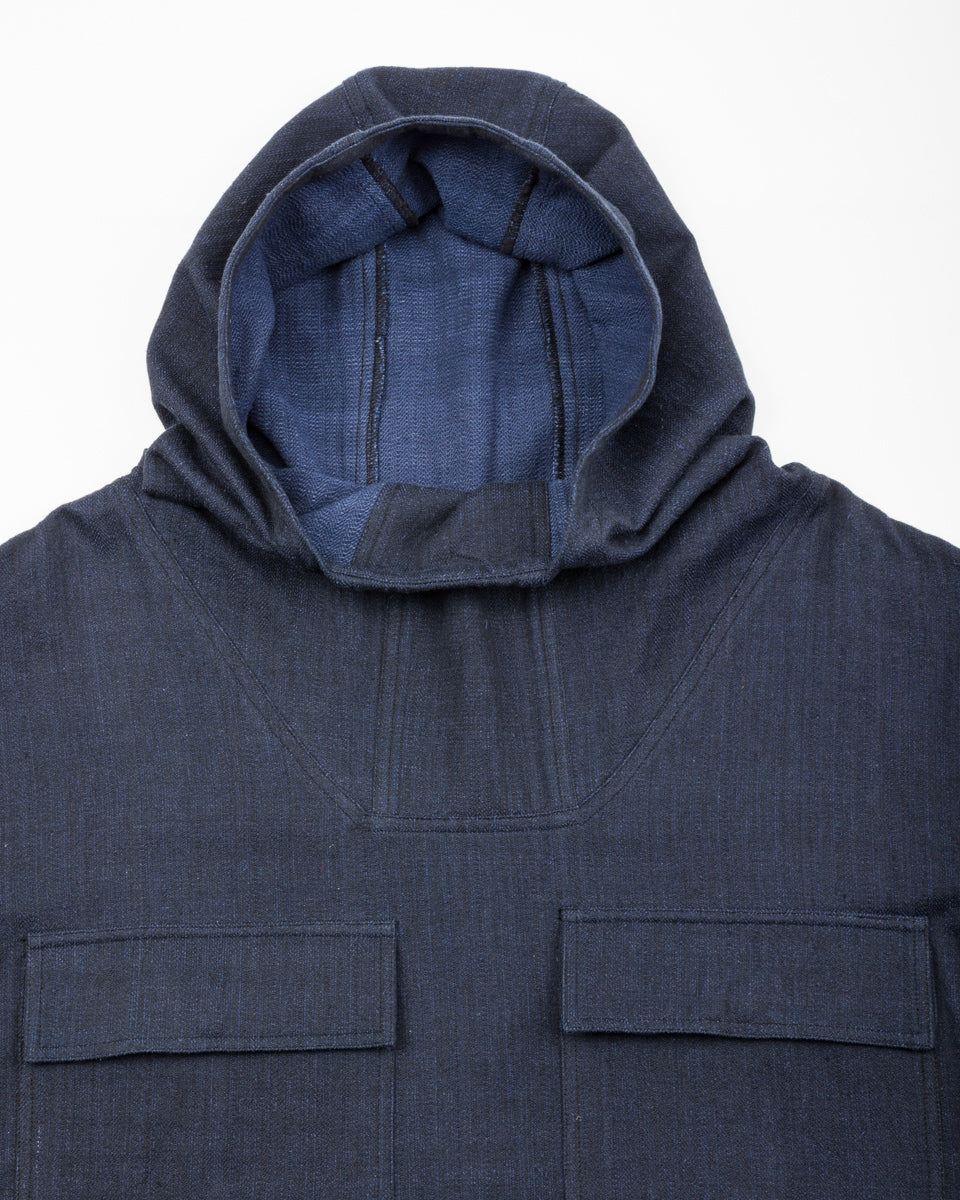 Short Sleeve Hooded Smock - Iron/Indigo – Standard & Strange
