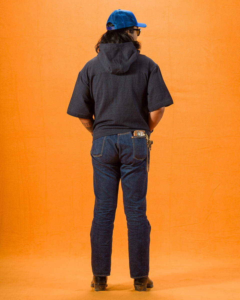 Short Sleeve Hooded Smock - Iron/Indigo – Standard & Strange