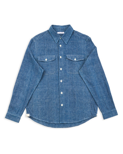 Indi + Ash Smith L/S Workshirt - Handwoven Kala Cotton Chambray Indigo/Natural - Standard & Strange