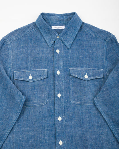 Indi + Ash Smith L/S Workshirt - Handwoven Kala Cotton Chambray Indigo/Natural - Standard & Strange