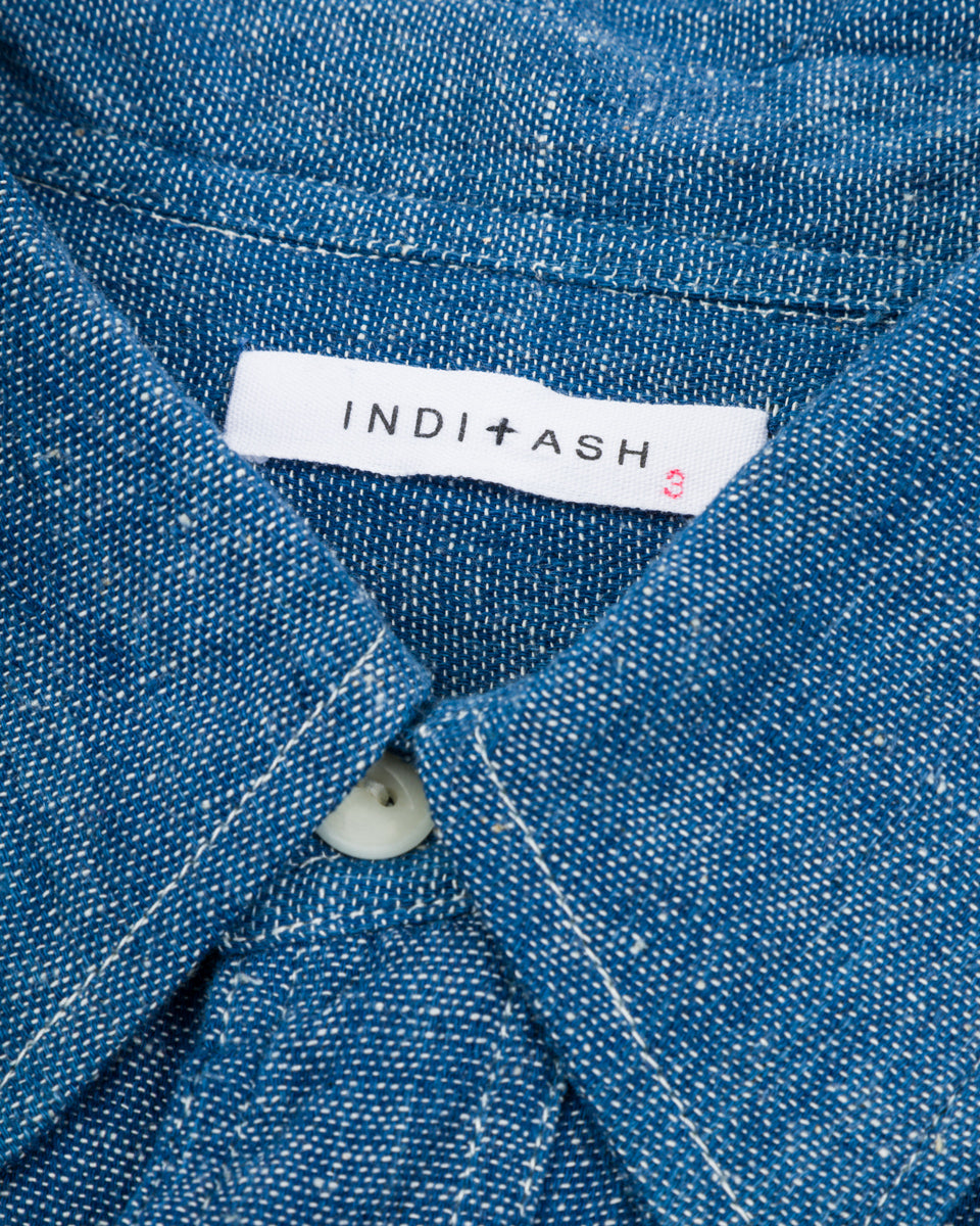 Indi + Ash Smith L/S Workshirt - Handwoven Kala Cotton Chambray Indigo/Natural - Standard & Strange