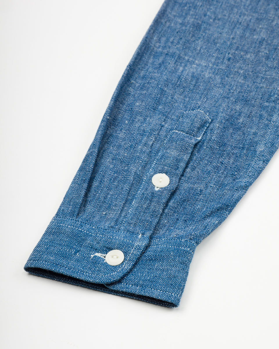 Indi + Ash Smith L/S Workshirt - Handwoven Kala Cotton Chambray Indigo/Natural - Standard & Strange