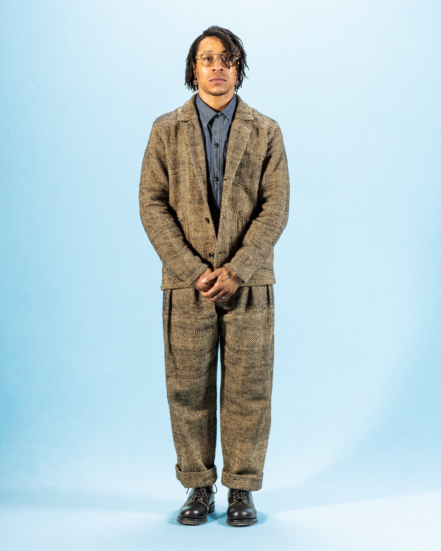 Indi + Ash Study Jacket - Handspun Iron Black/Tan HB - Standard & Strange