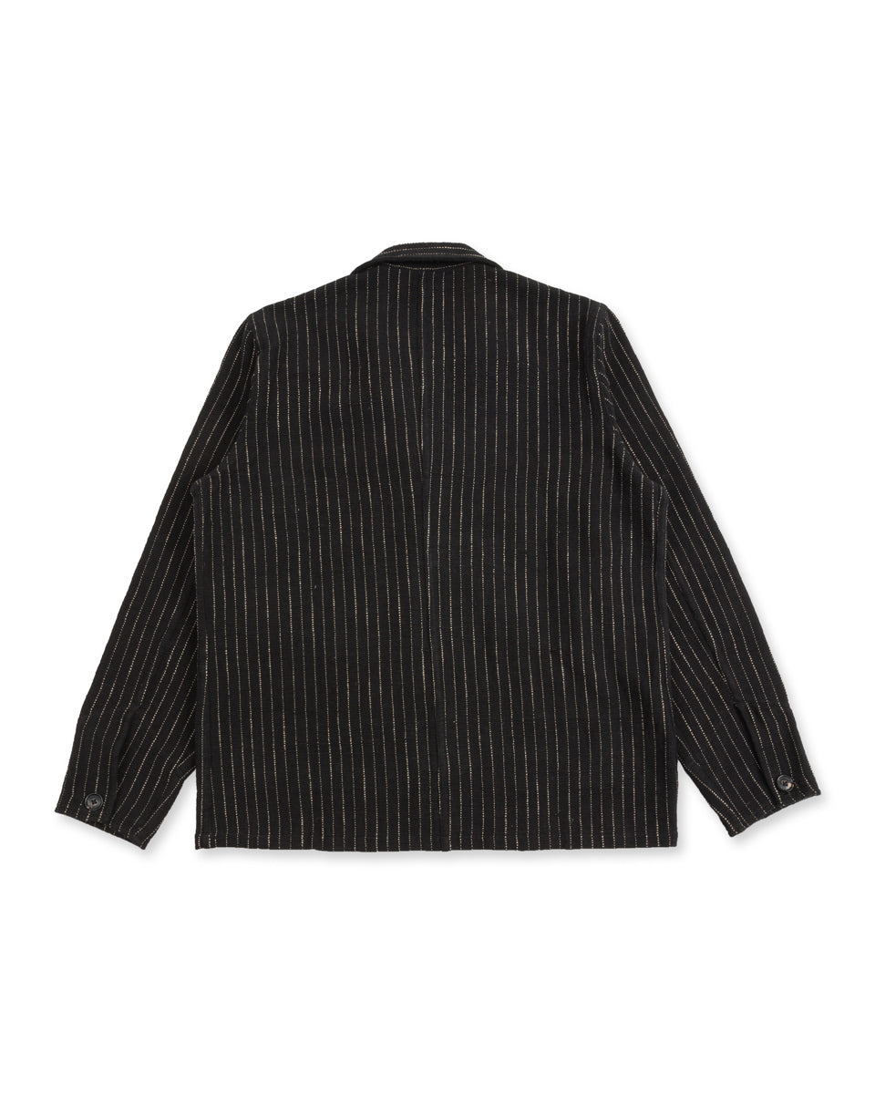 Indi + Ash Study Jacket - Handwoven Iron/Acacia Canvas Ticking Stripe - Standard & Strange