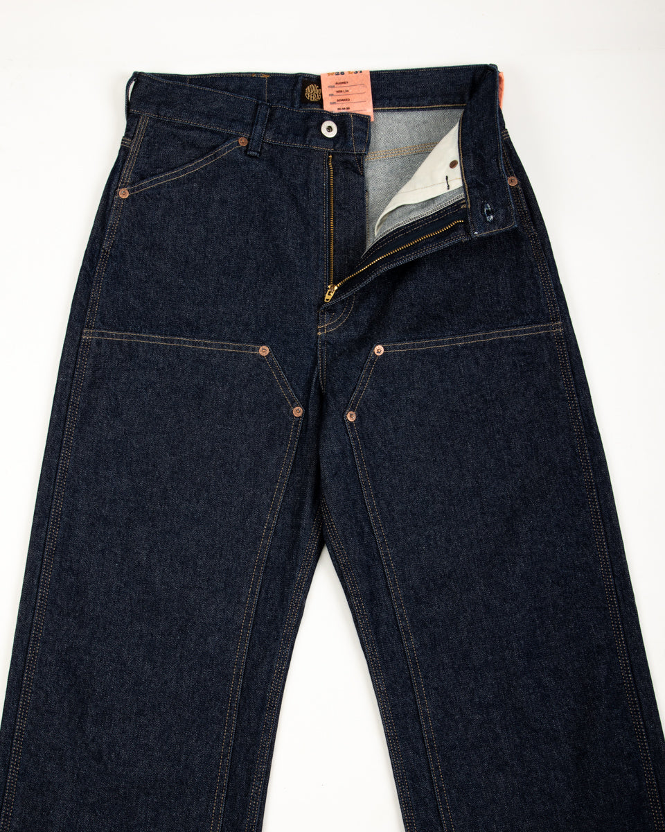 Audrey Double Knee Jean - Double Wash 14 oz Broken Twill Indigo