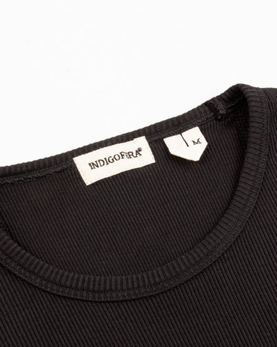 Indigofera Clyde LS Cotton Rib Tee - Black - Standard & Strange