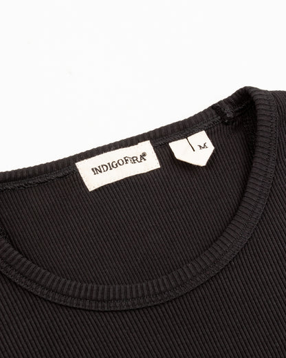 Indigofera Clyde LS Cotton Rib Tee - Black - Standard & Strange