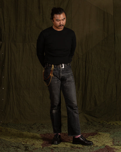 Indigofera Clyde LS Cotton Rib Tee - Black - Standard & Strange