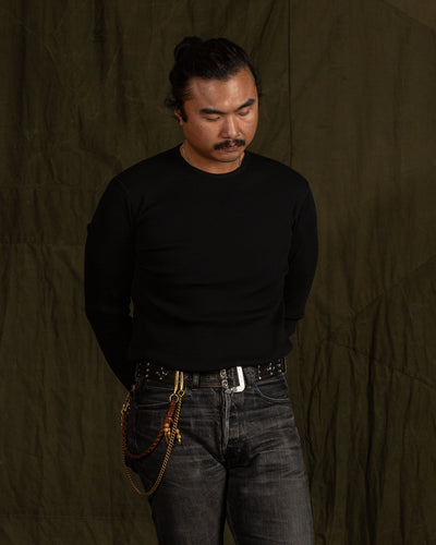 Indigofera Clyde LS Cotton Rib Tee - Black - Standard & Strange