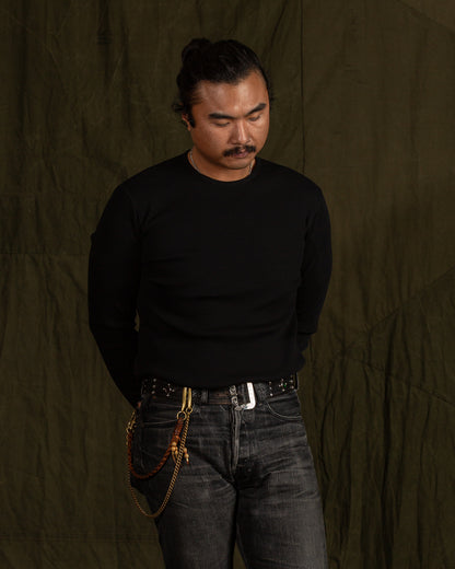 Indigofera Clyde LS Cotton Rib Tee - Black - Standard & Strange