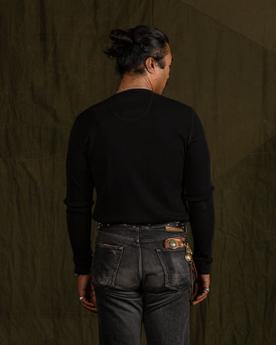 Indigofera Clyde LS Cotton Rib Tee - Black - Standard & Strange