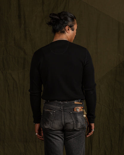 Indigofera Clyde LS Cotton Rib Tee - Black - Standard & Strange