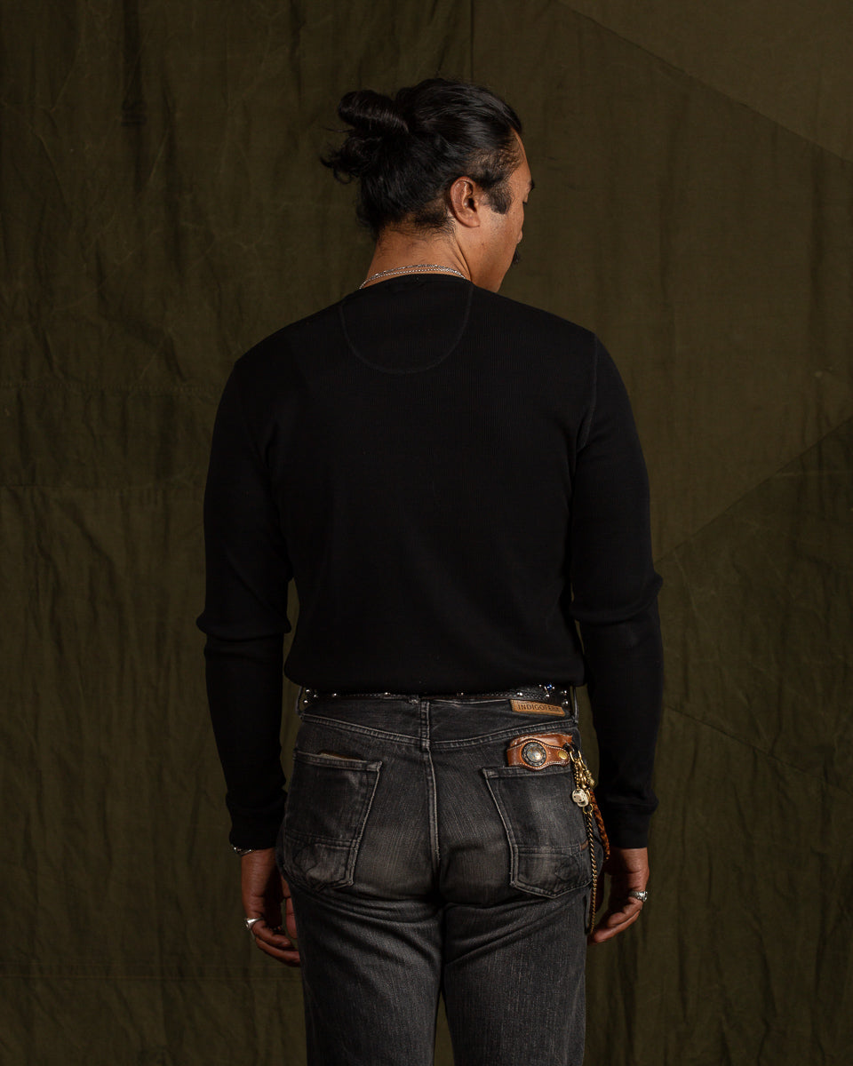 Indigofera Clyde LS Cotton Rib Tee - Black - Standard & Strange