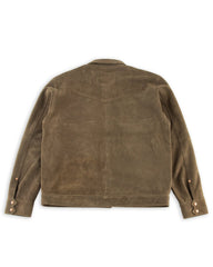 Indigofera Cooper Shirt - Dark Olive Goatskin Suede - Standard & Strange