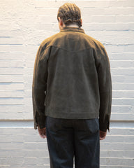 Indigofera Cooper Shirt - Dark Olive Goatskin Suede - Standard & Strange