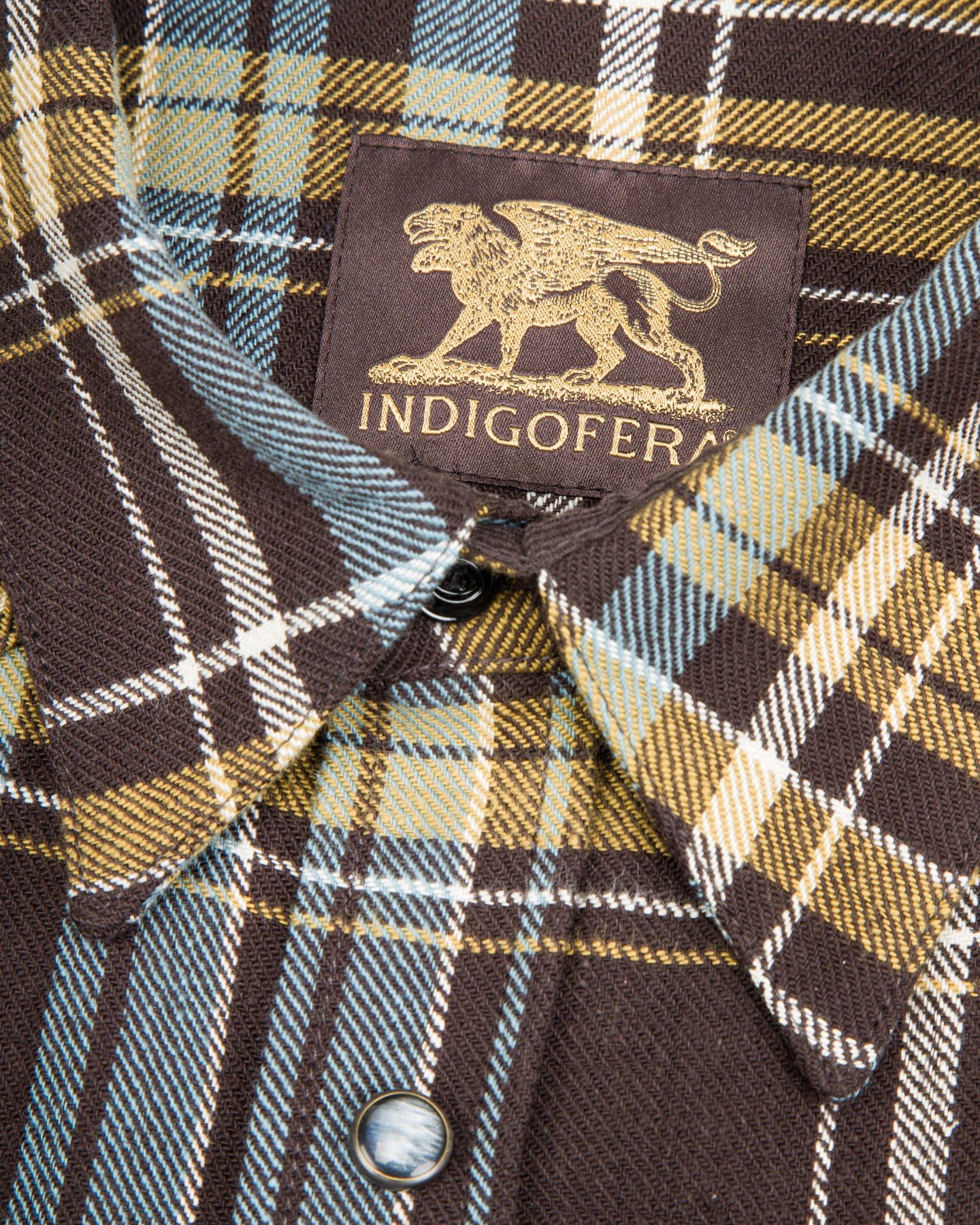 Dawson Heavy Flannel Shirt - Brown / Olive / Turquoise / Ecru