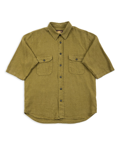 Indigofera Delray Shirt - Military Olive Linen Canvas - Standard & Strange
