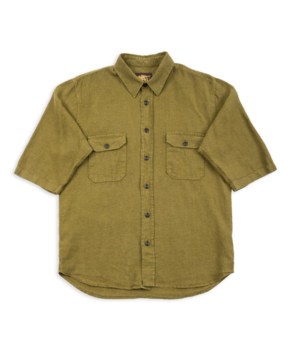 Indigofera Delray Shirt - Military Olive Linen Canvas - Standard & Strange
