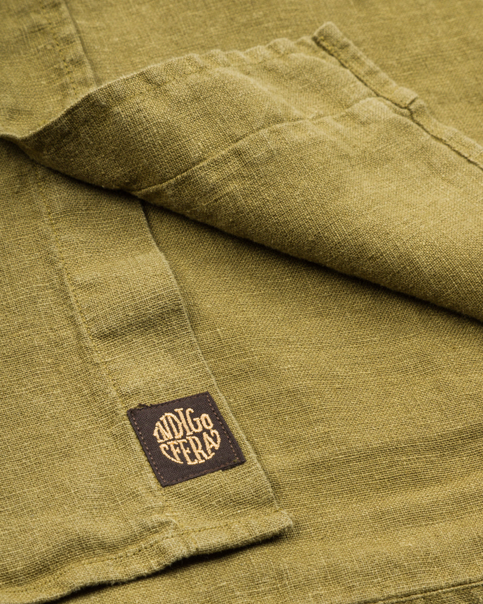 Indigofera Delray Shirt - Military Olive Linen Canvas - Standard & Strange