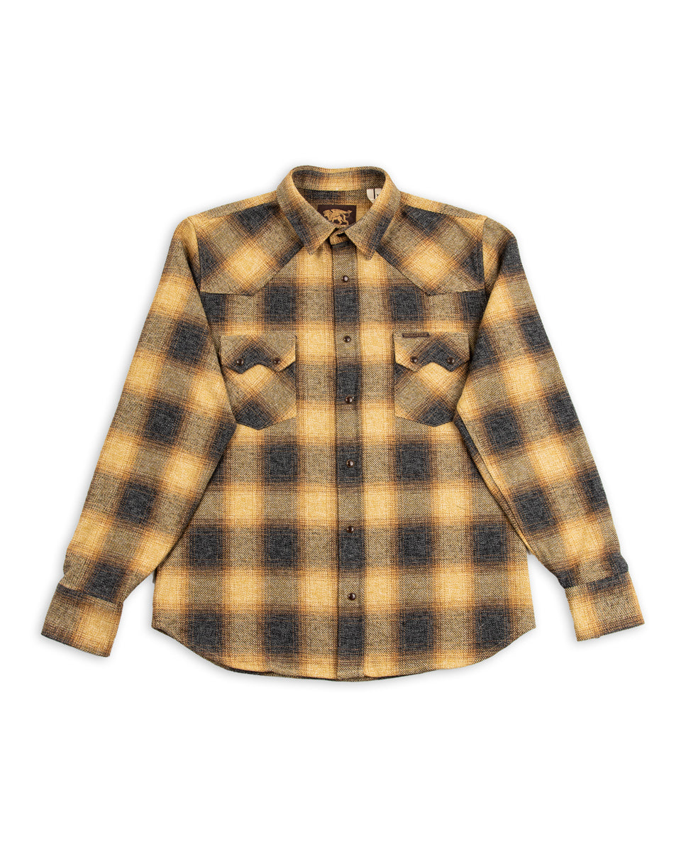 Dollard Shirt - Charcoal/Gold Brushed Shadow Check