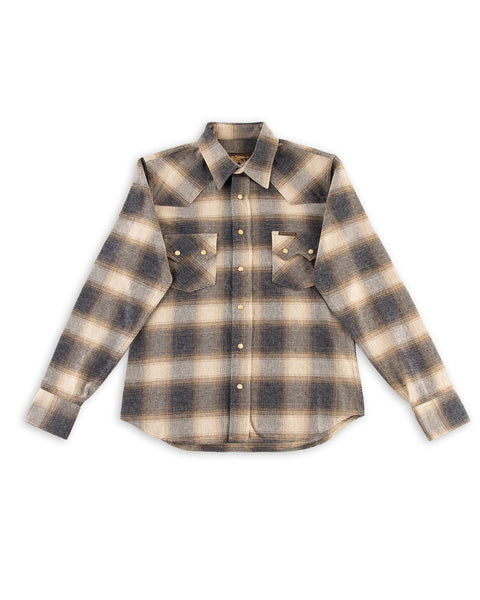 Indigofera Dollard Shirt - Ecru/Beige/Grey Flannel Check - Standard & Strange