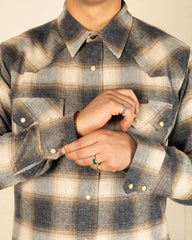 Indigofera Dollard Shirt - Ecru/Beige/Grey Flannel Check - Standard & Strange