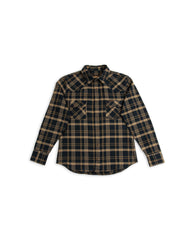 Indigofera Dollard Shirt - Navy/Beige Herringbone Check - Standard & Strange