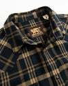 Indigofera Dollard Shirt - Navy/Beige Herringbone Check - Standard & Strange