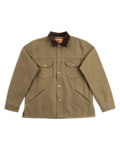 Indigofera Fargo Rider Jacket - Smithson Canvas Moss Green w/ Stripe Lining - Standard & Strange