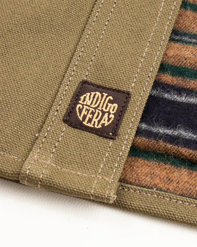 Indigofera Fargo Rider Jacket - Smithson Canvas Moss Green w/ Stripe Lining - Standard & Strange