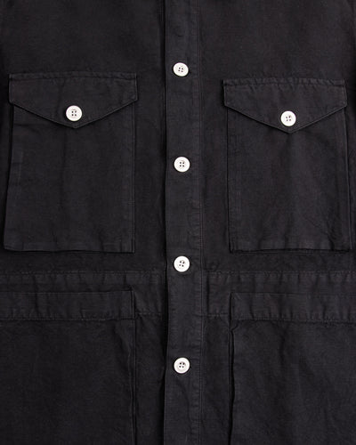 Indigofera Holt Shirt - Marshall Black Cotton / Linen Canvas - Standard & Strange